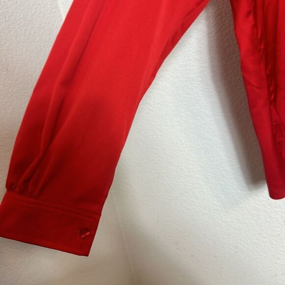 Laundry Shelli Segal medium red v-neck blouse new condition nwot 24C - Picture 4 of 7